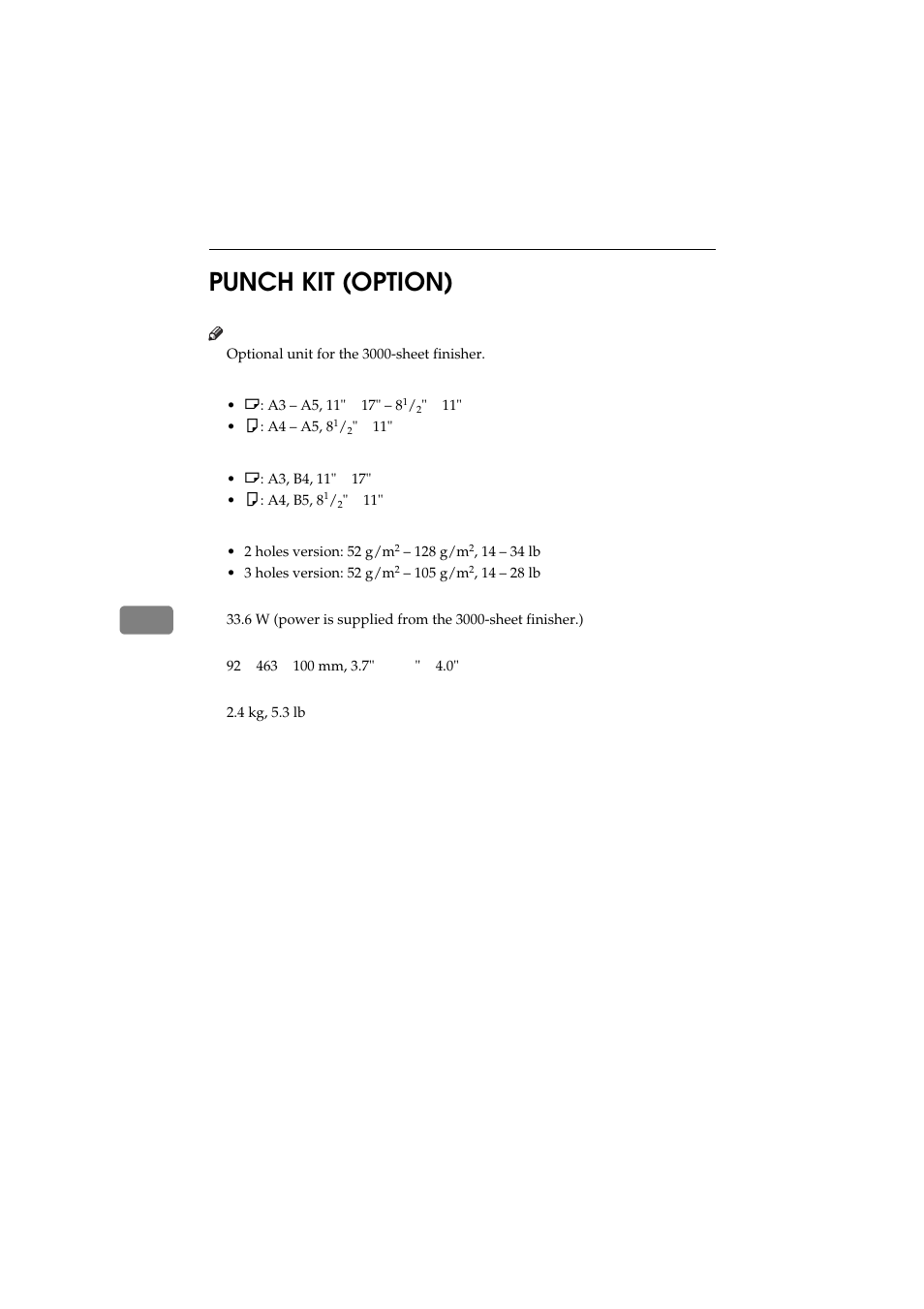 Punch kit (option), 6punch kit (option) | Ricoh Aficio 340 User Manual | Page 231 / 494