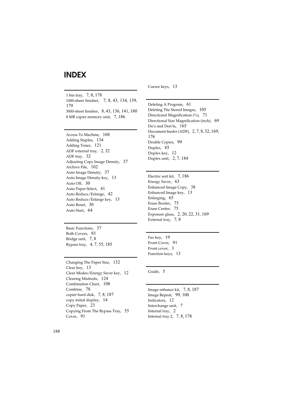 Index | Ricoh Aficio 340 User Manual | Page 237 / 494