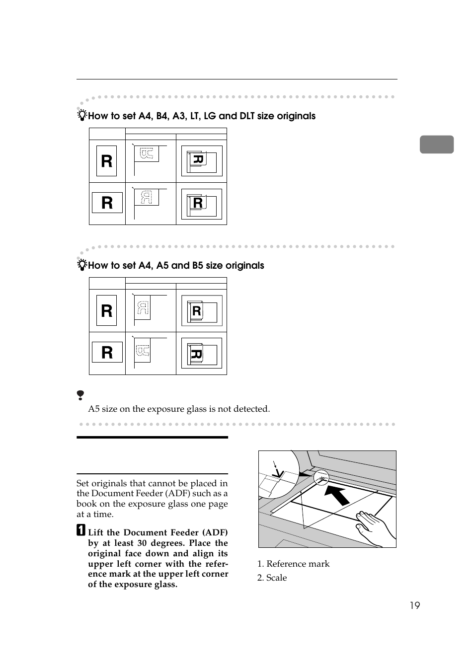 Setting a single original on the exposure glass | Ricoh Aficio 340 User Manual | Page 275 / 494