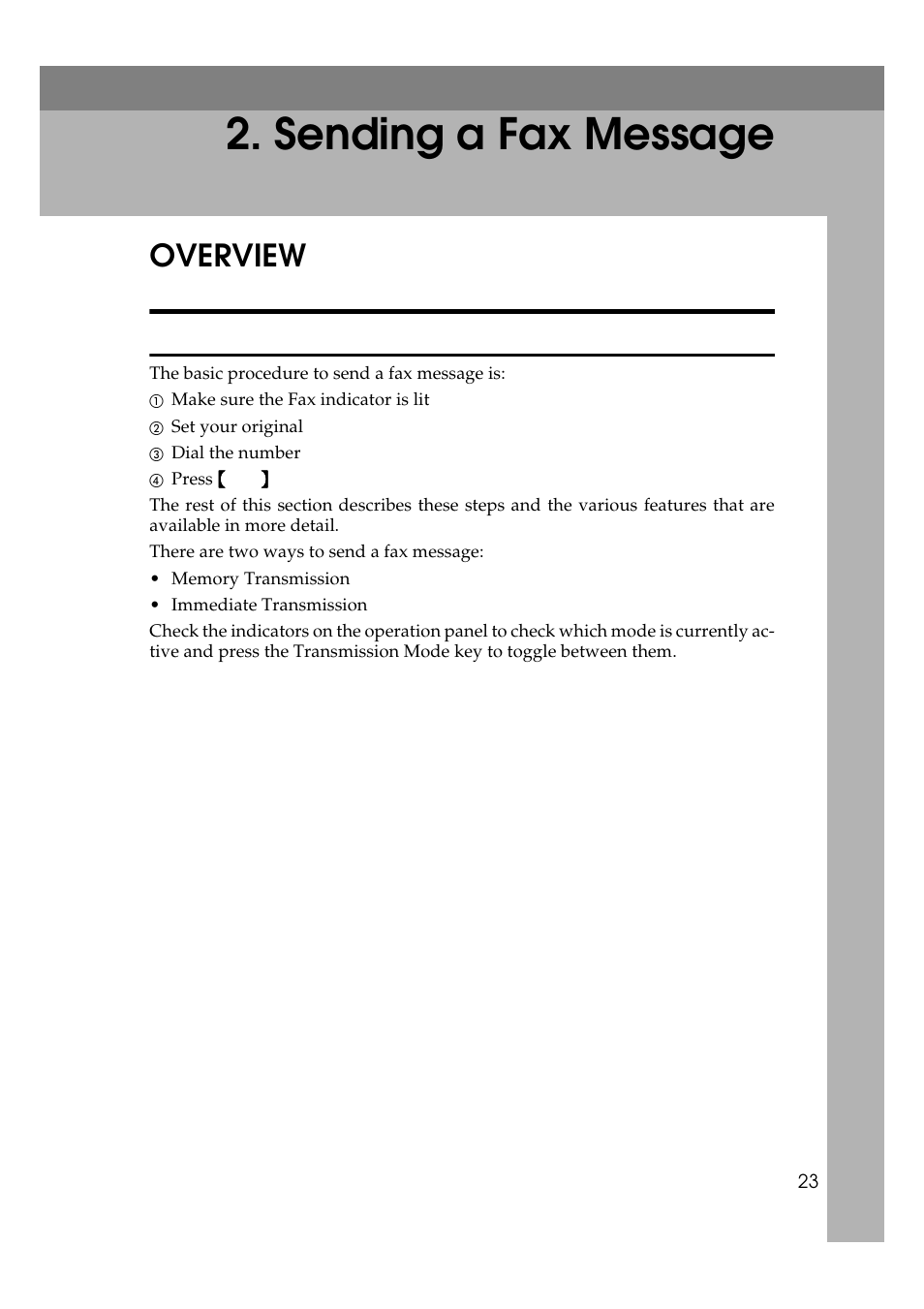  sending a fax message, Overview, Sending a fax message | Ricoh Aficio 340 User Manual | Page 279 / 494