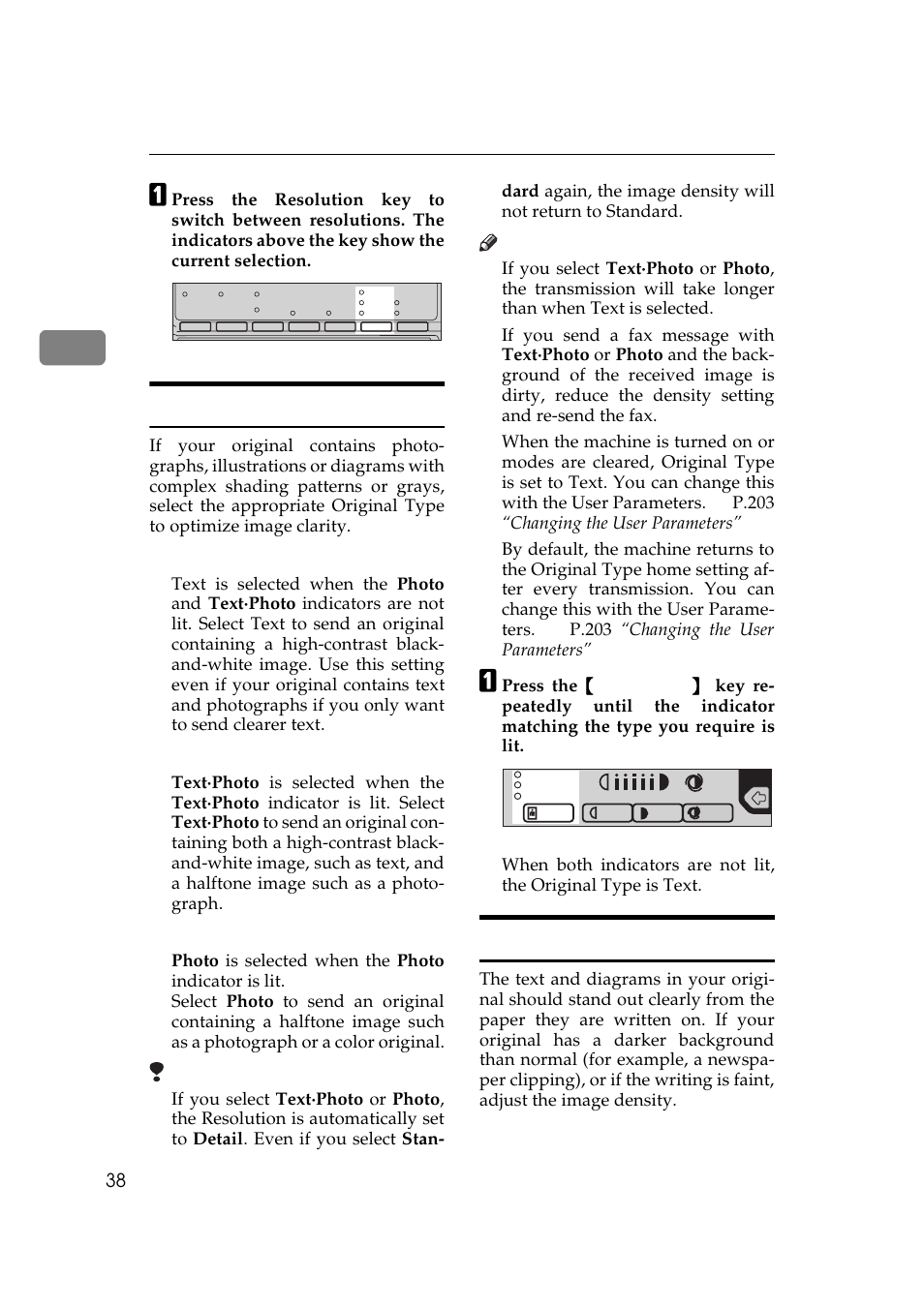 Original type, Image density (contrast), Text (default setting) | Text·photo, Photo | Ricoh Aficio 340 User Manual | Page 294 / 494