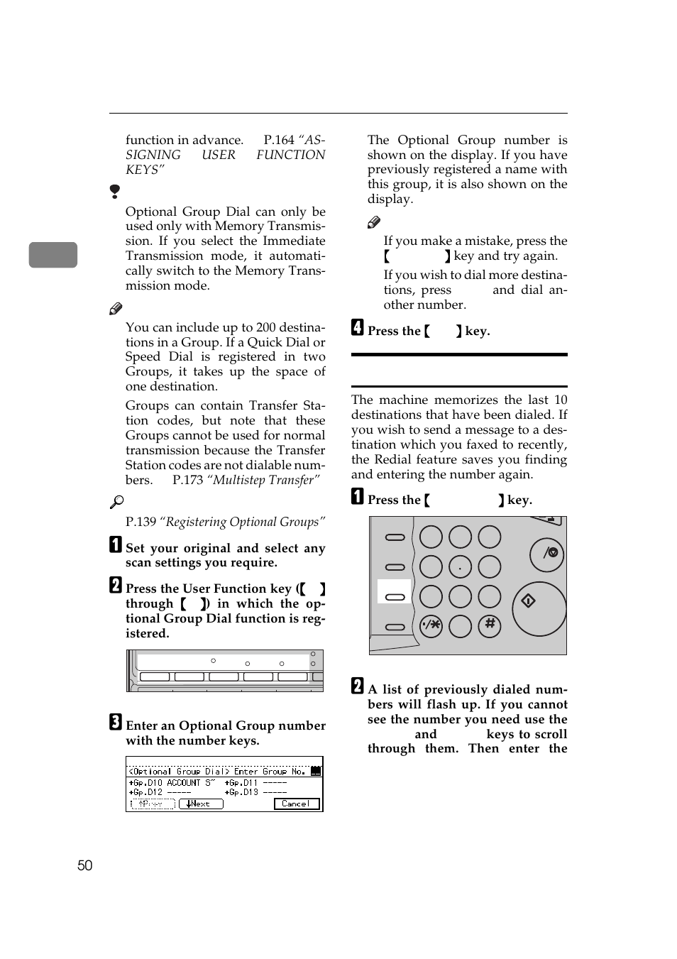 Redial | Ricoh Aficio 340 User Manual | Page 306 / 494