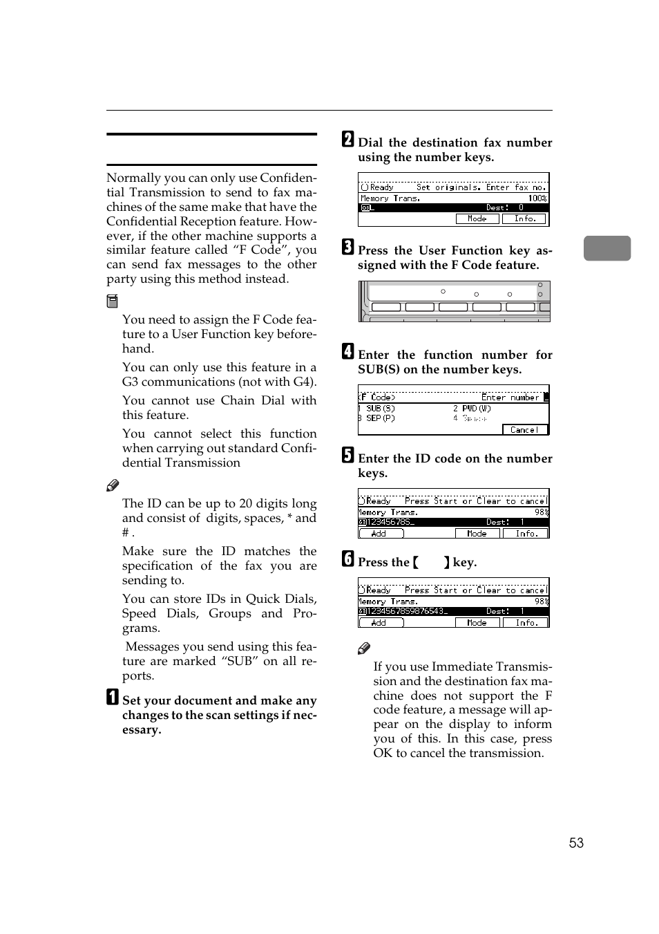 F code (sub) | Ricoh Aficio 340 User Manual | Page 309 / 494