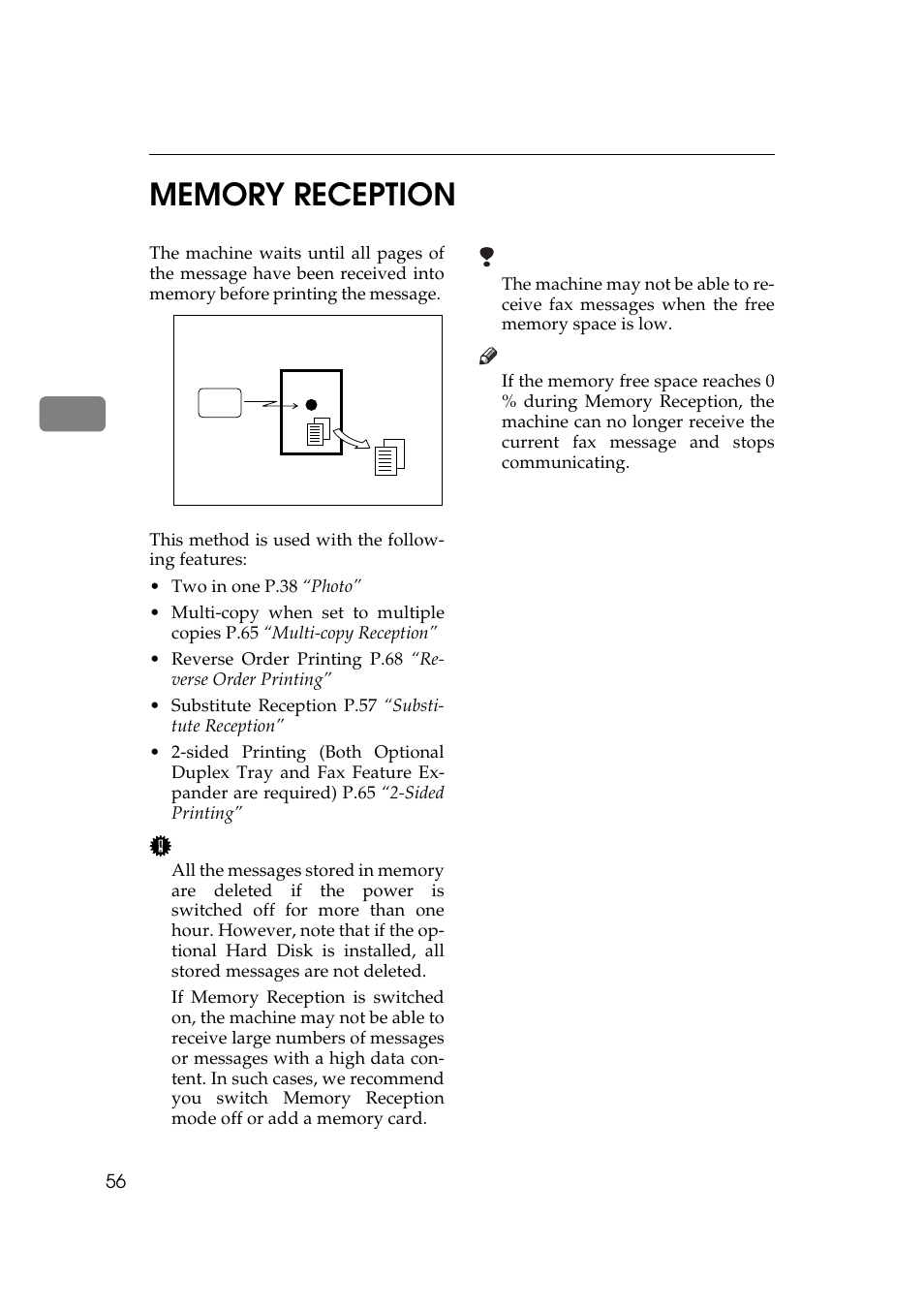 Memory reception | Ricoh Aficio 340 User Manual | Page 312 / 494