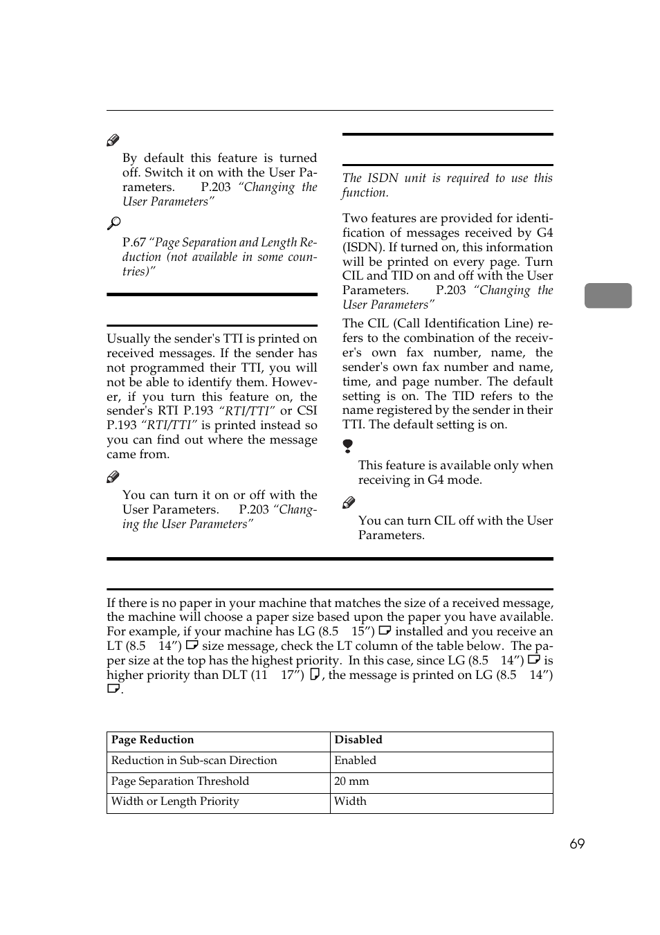 Tsi print, Cil/tid print, When there is no paper of the correct size | Ricoh Aficio 340 User Manual | Page 325 / 494