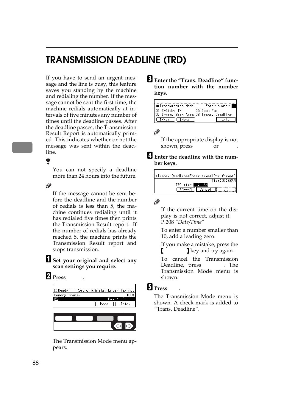 Transmission deadline (trd), 4transmission deadline (trd) | Ricoh Aficio 340 User Manual | Page 344 / 494