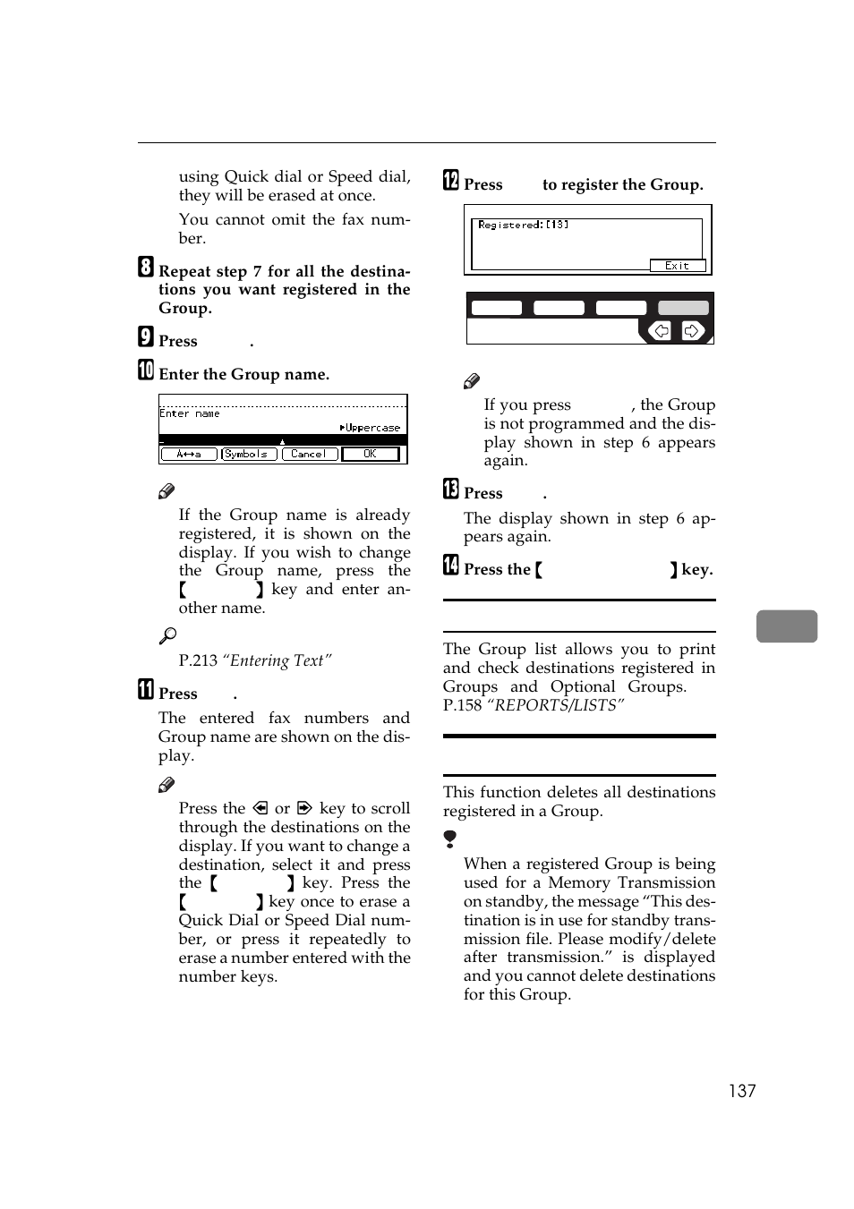Deleting groups | Ricoh Aficio 340 User Manual | Page 393 / 494