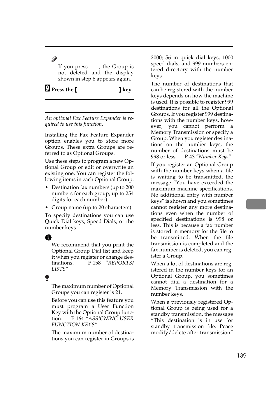 Registering optional groups | Ricoh Aficio 340 User Manual | Page 395 / 494