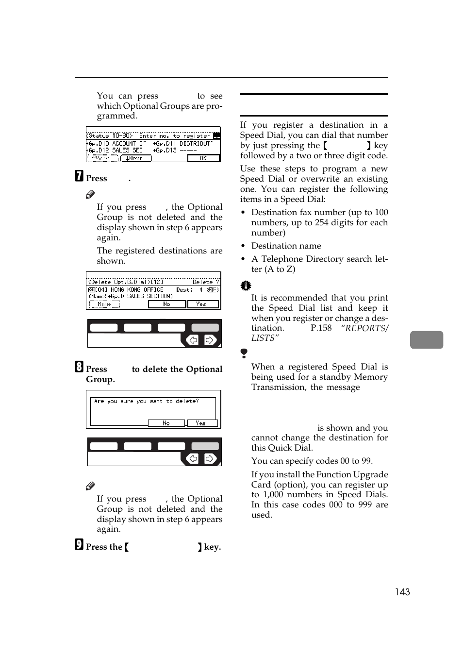 Registering speed dials | Ricoh Aficio 340 User Manual | Page 399 / 494