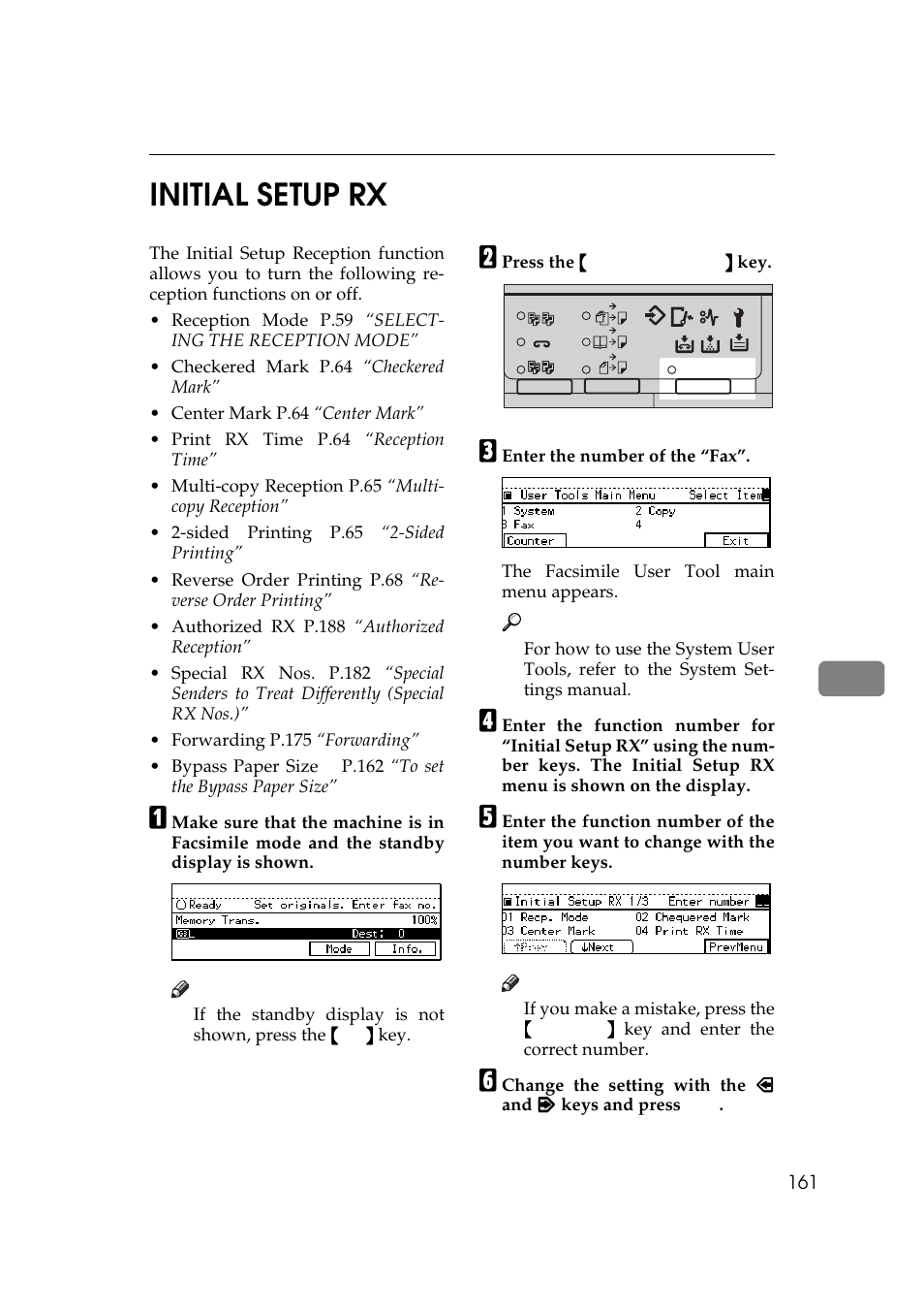 Initial setup rx, 7initial setup rx | Ricoh Aficio 340 User Manual | Page 417 / 494
