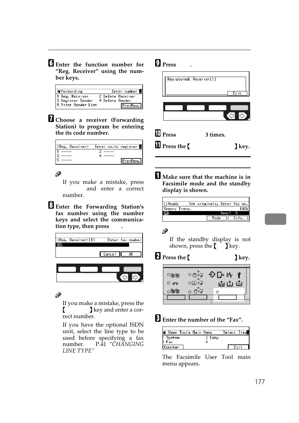 Deleting a forwarding station | Ricoh Aficio 340 User Manual | Page 433 / 494