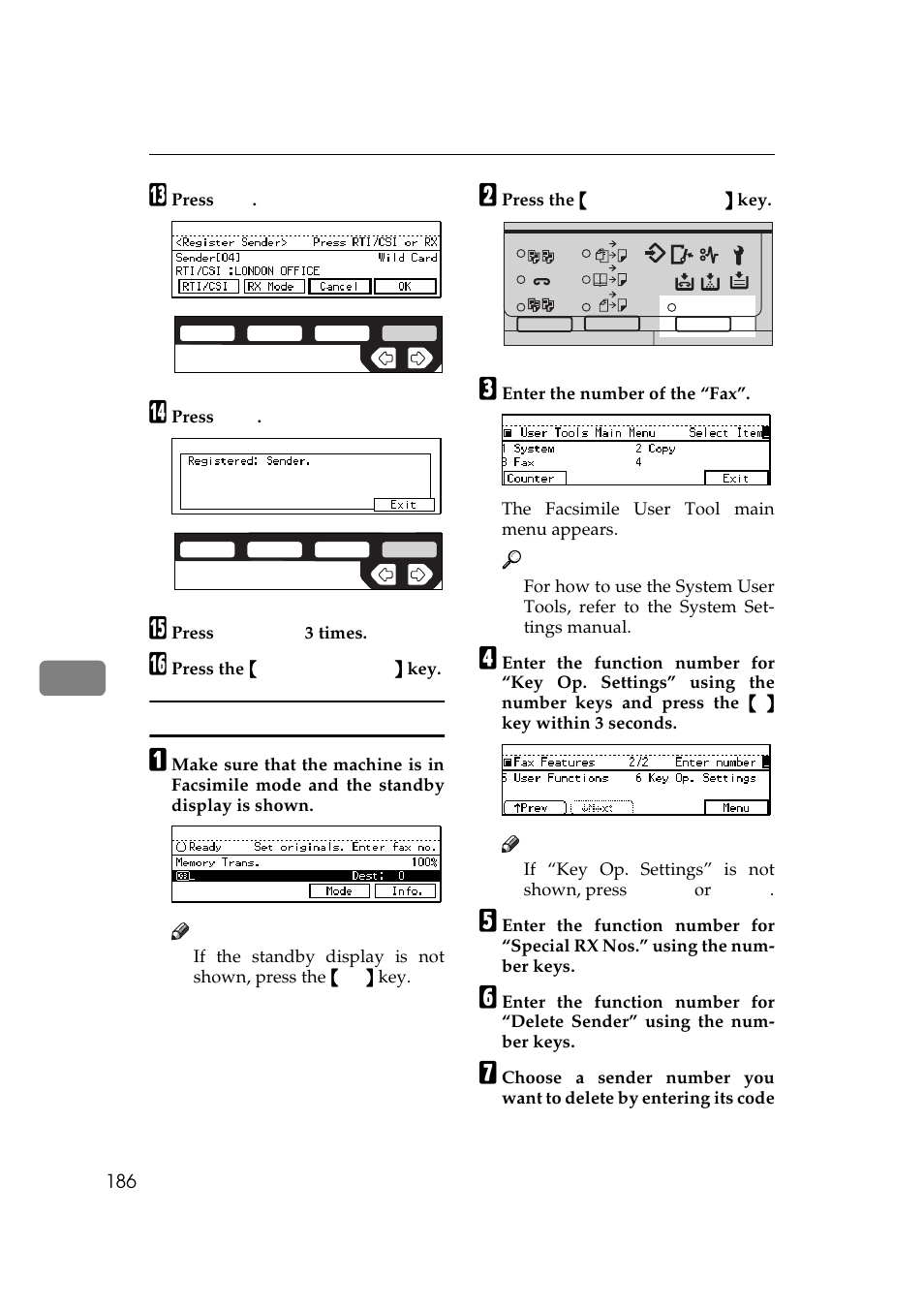 Deleting a specific sender | Ricoh Aficio 340 User Manual | Page 442 / 494