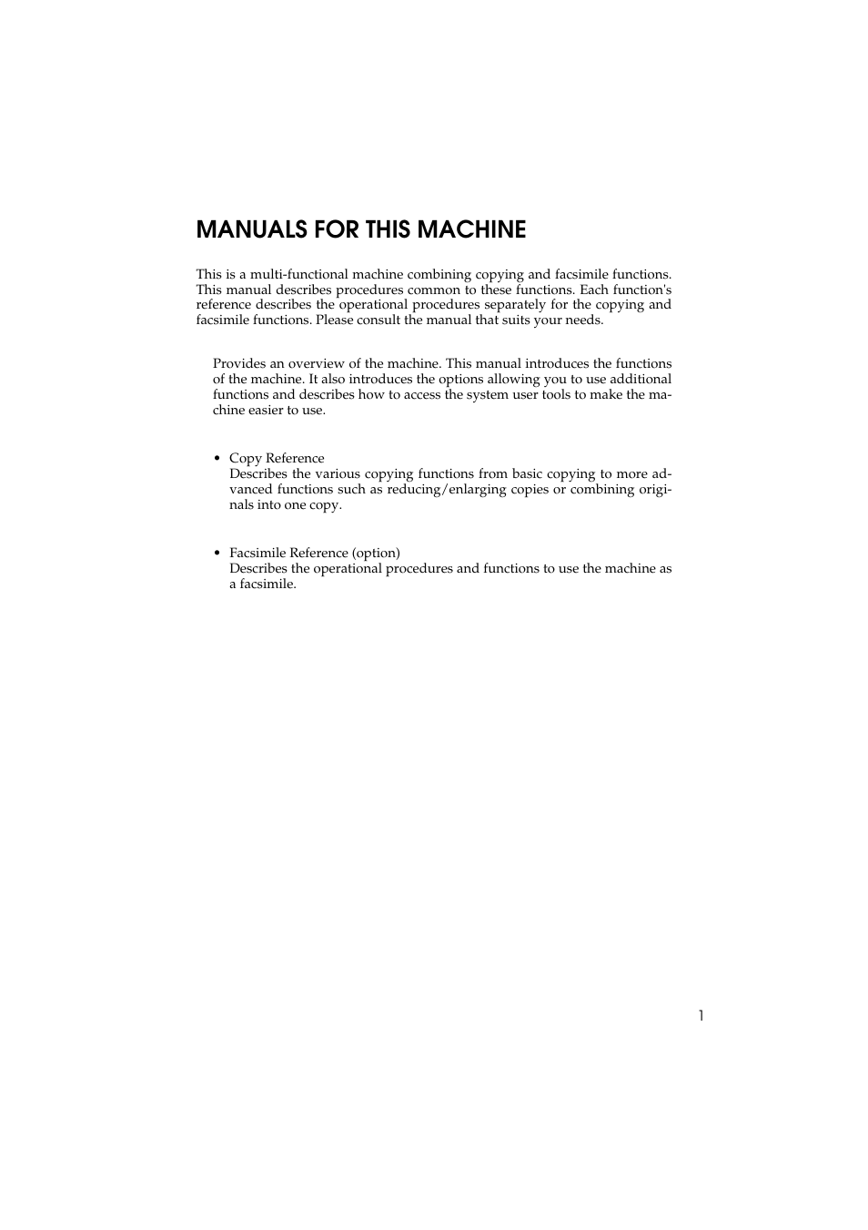Manuals for this machine | Ricoh Aficio 340 User Manual | Page 5 / 494
