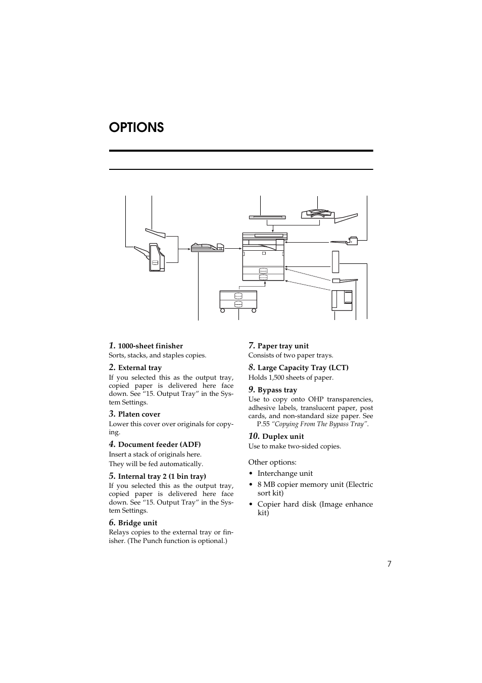 Options, Type 1 | Ricoh Aficio 340 User Manual | Page 56 / 494