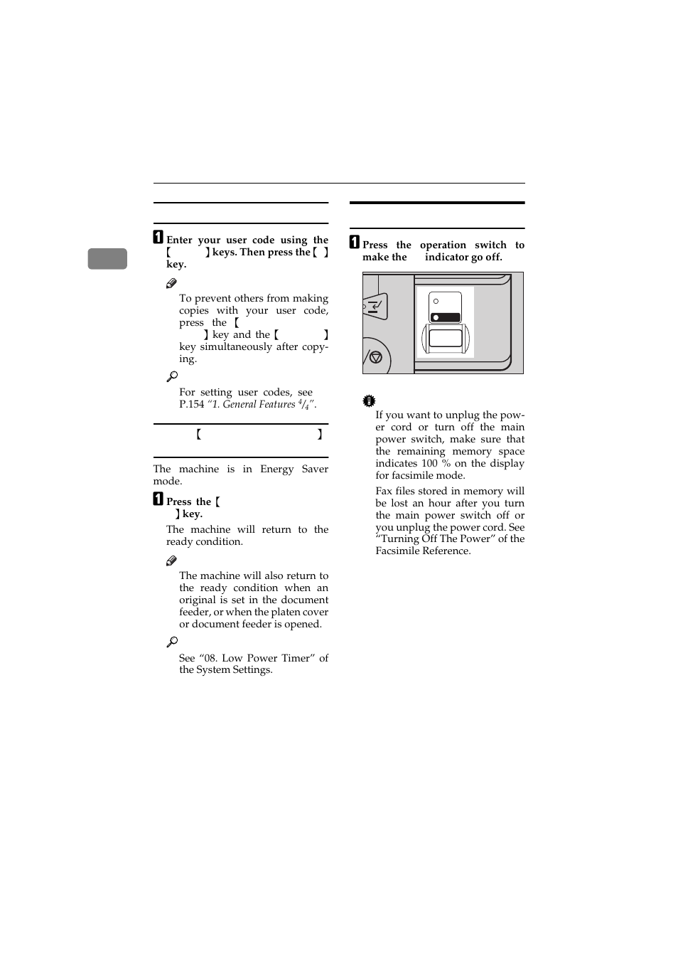 Turning off the power | Ricoh Aficio 340 User Manual | Page 67 / 494