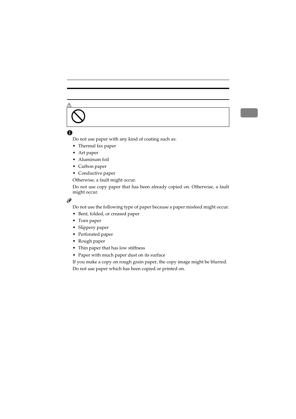Non-recommended paper | Ricoh Aficio 340 User Manual | Page 74 / 494