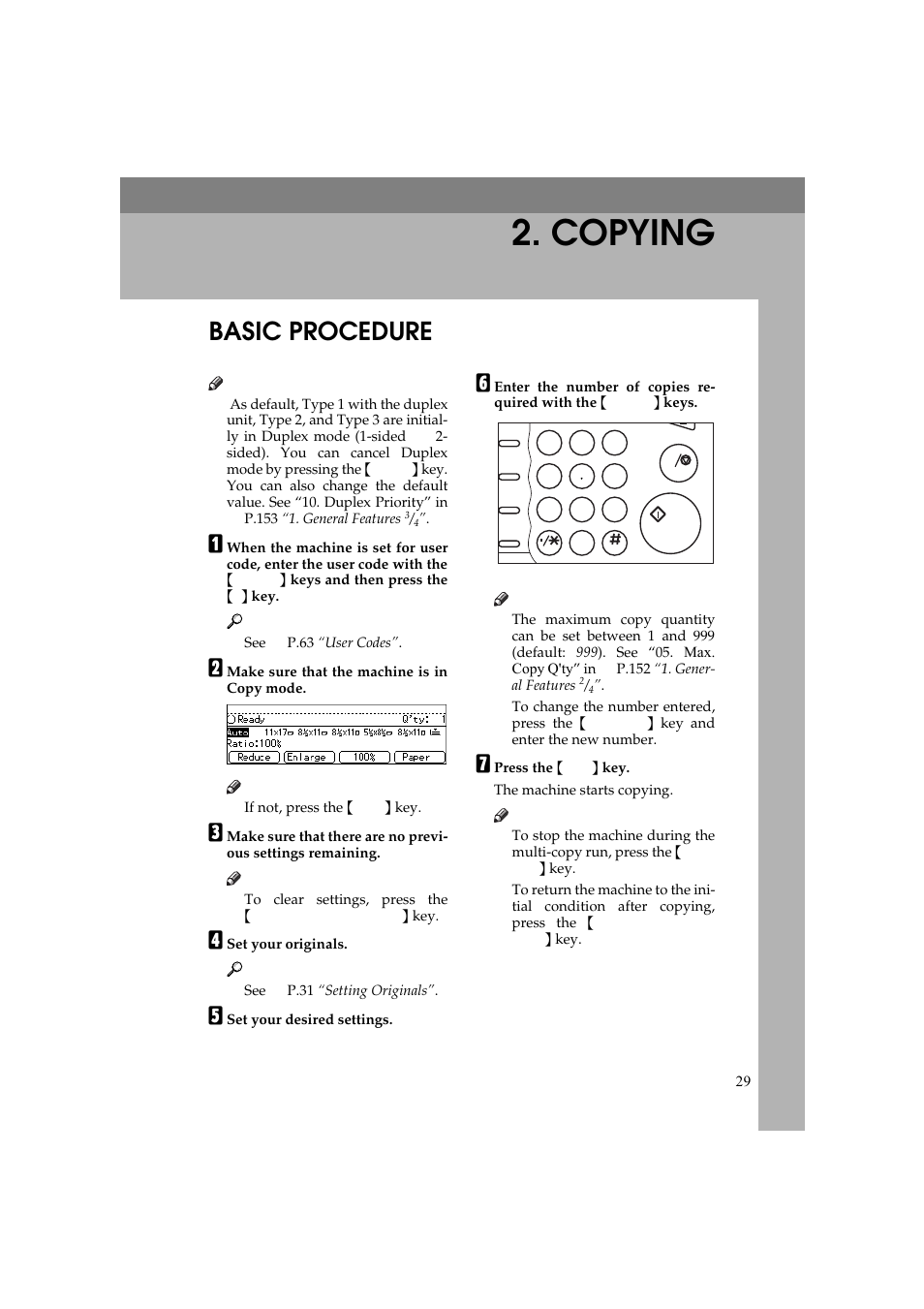 Copying, Basic procedure | Ricoh Aficio 340 User Manual | Page 78 / 494