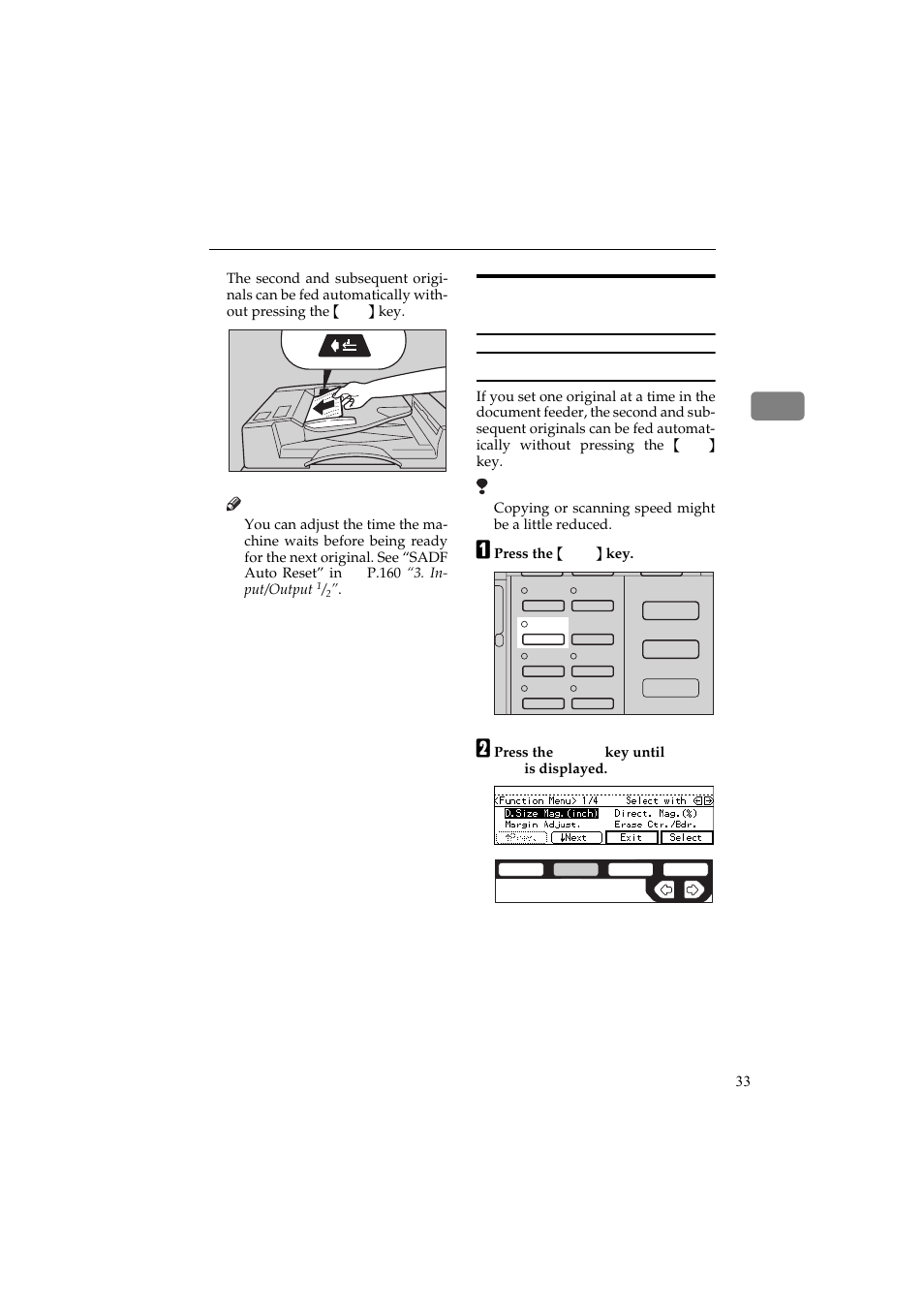 Using sadf, mixed sized, and thin paper modes | Ricoh Aficio 340 User Manual | Page 82 / 494