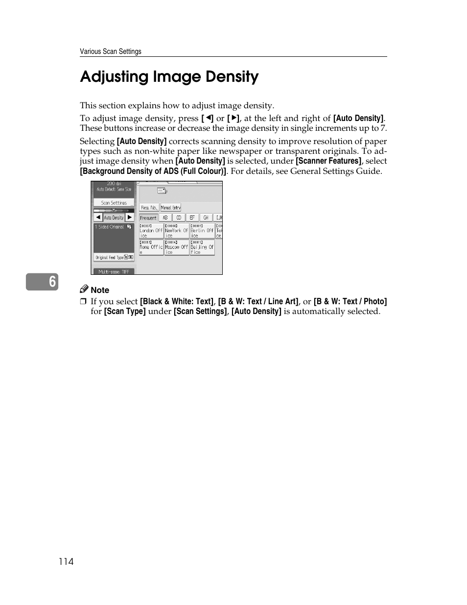 Adjusting image density, P.114 “adjusting image density, 6adjusting image density | Ricoh Aficio MP 9000 User Manual | Page 122 / 168