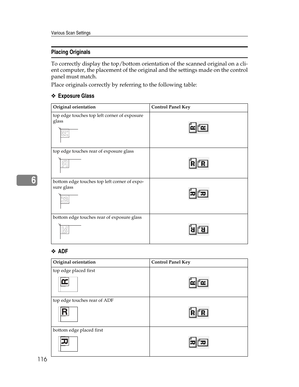 Placing originals | Ricoh Aficio MP 9000 User Manual | Page 124 / 168