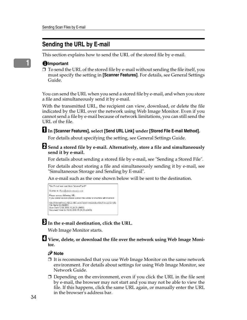 Sending the url by e-mail | Ricoh Aficio MP 9000 User Manual | Page 42 / 168