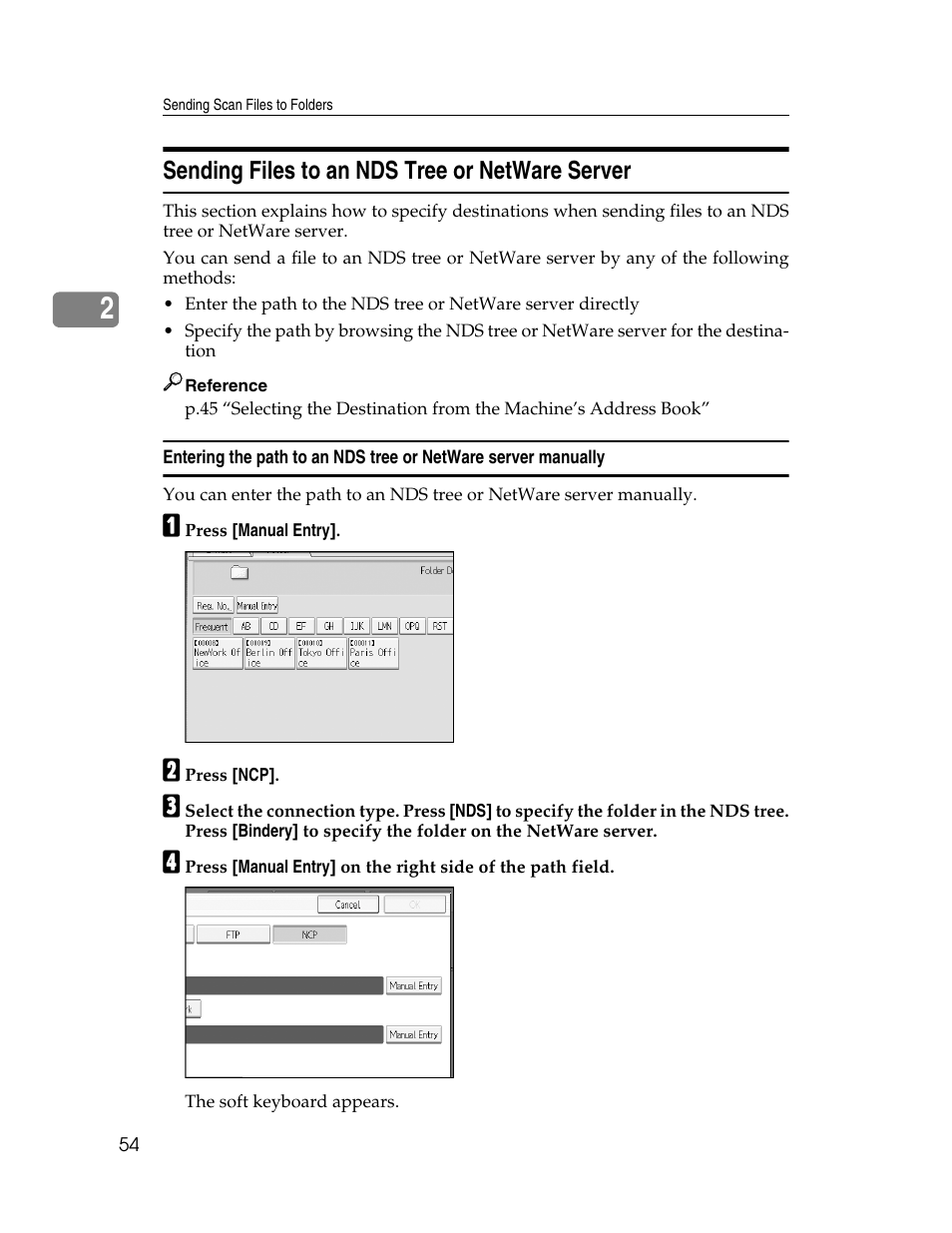 Sending files to an nds tree or netware server | Ricoh Aficio MP 9000 User Manual | Page 62 / 168