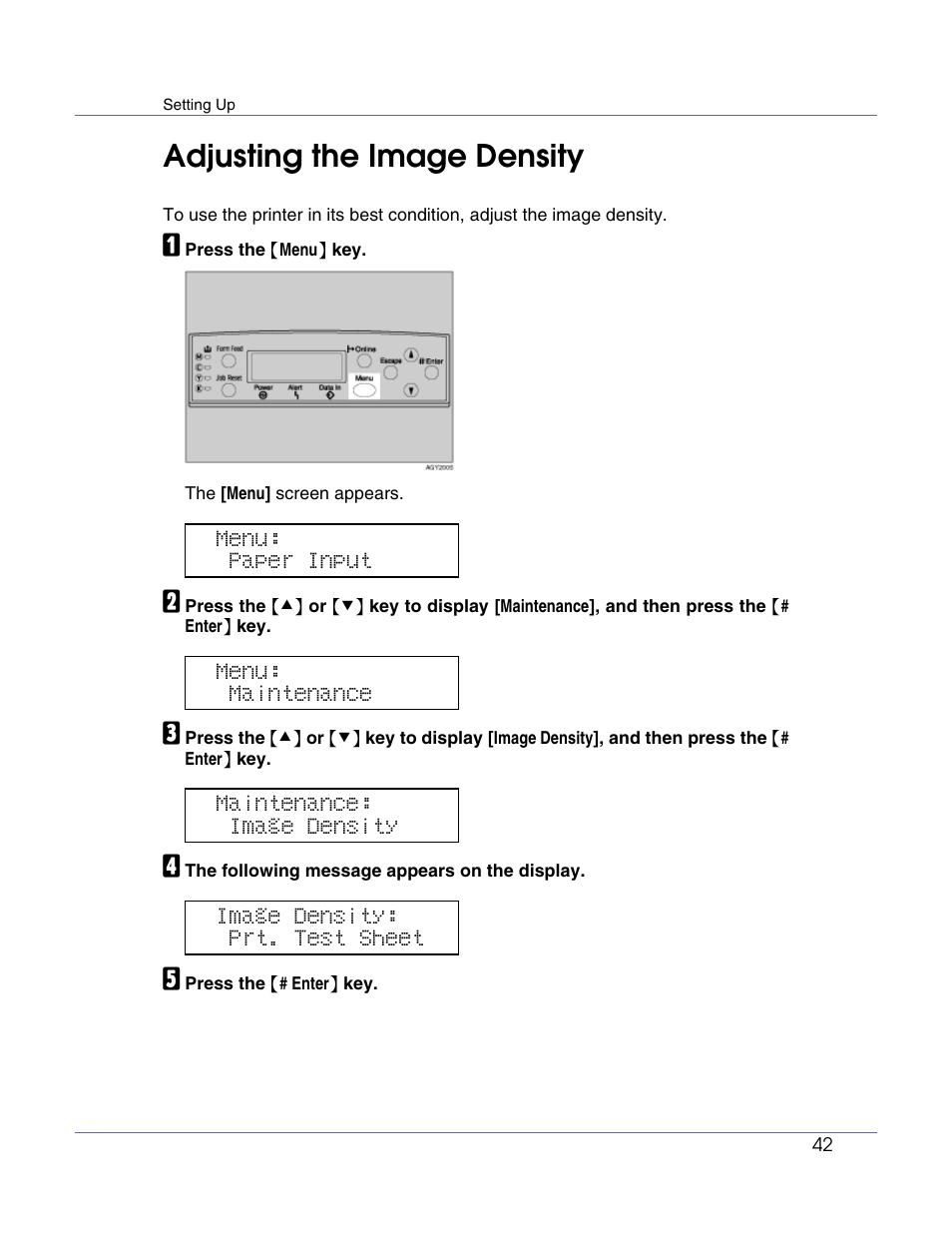 Adjusting the image density | Ricoh Network Data Protection Unit Type C User Manual | Page 42 / 108