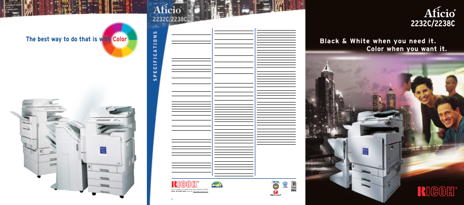 Ricoh 2232C/2238C User Manual | 2 pages