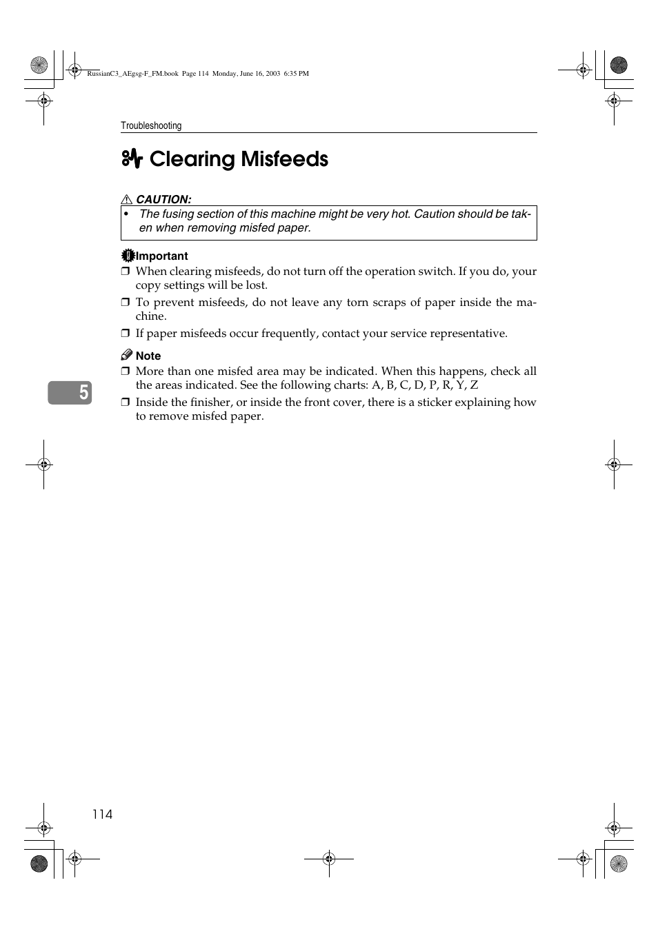 Clearing misfeeds | Ricoh Aficio LD122 User Manual | Page 126 / 184