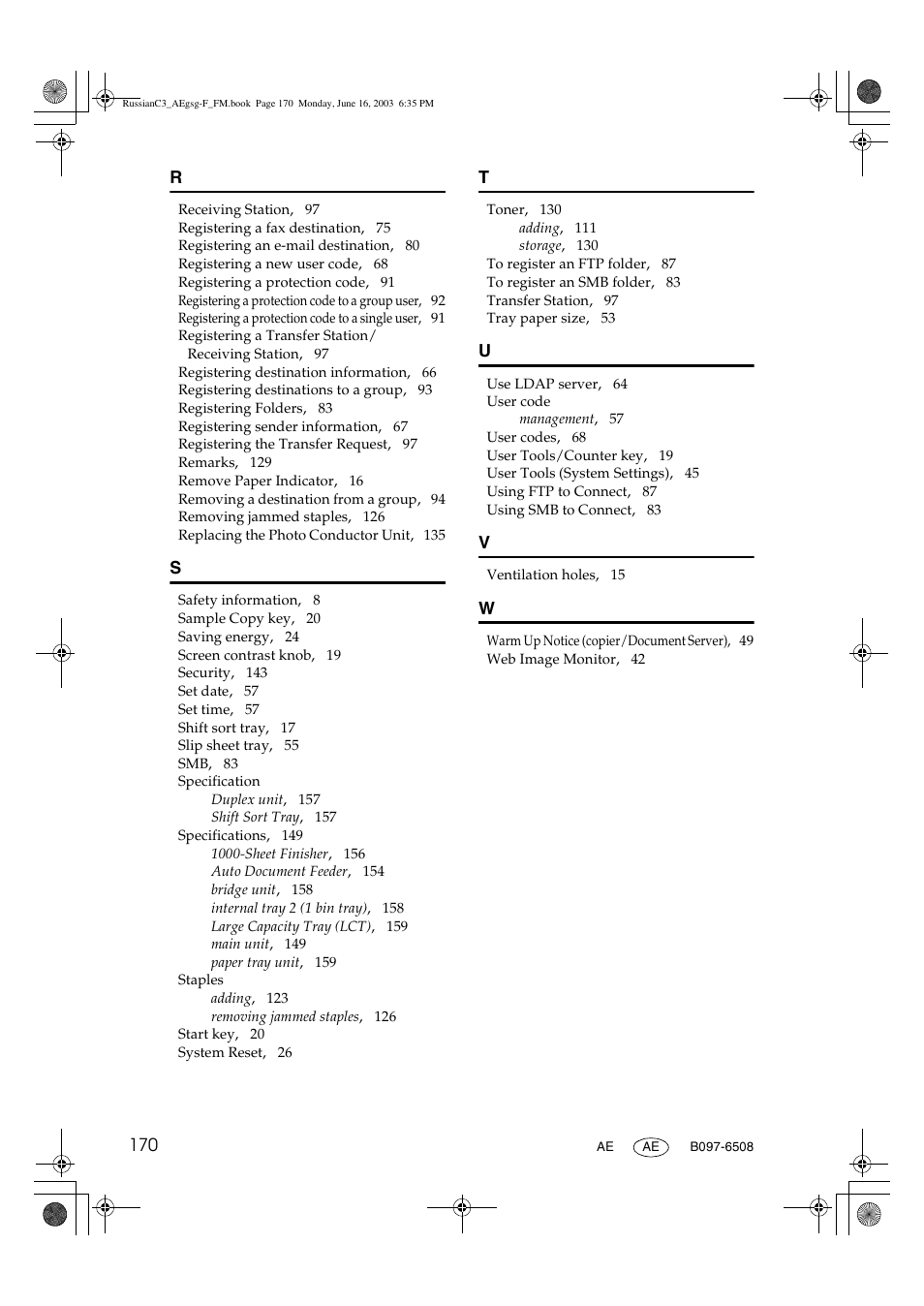 Ricoh Aficio LD122 User Manual | Page 182 / 184