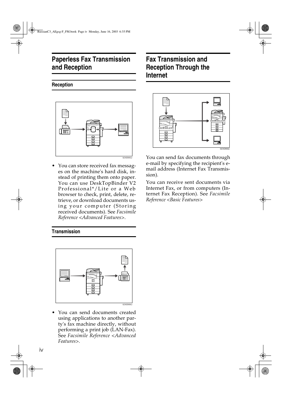 Paperless fax transmission and reception | Ricoh Aficio LD122 User Manual | Page 6 / 184