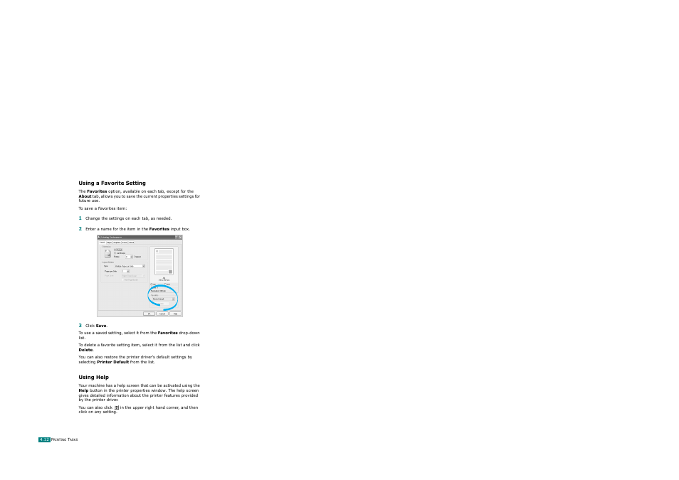 Using a favorite setting, Using help, Using a favorite setting using help | Ricoh AC122 User Manual | Page 101 / 278