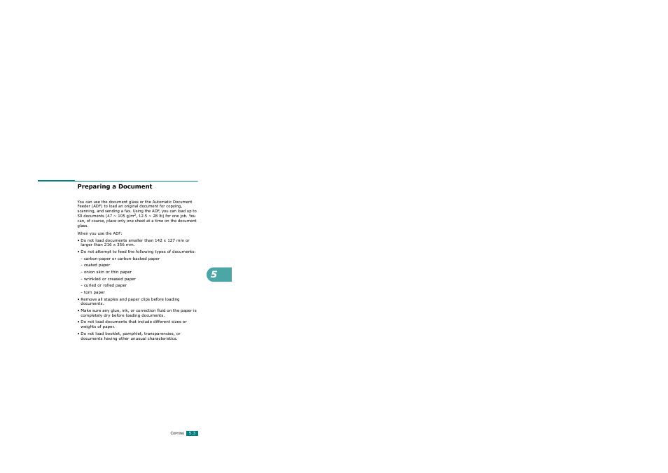 Preparing a document | Ricoh AC122 User Manual | Page 116 / 278