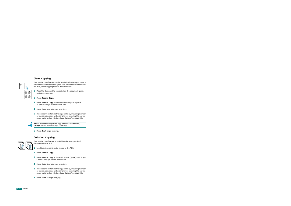 Clone copying, Collation copying, Clone copying collation copying | Ricoh AC122 User Manual | Page 123 / 278