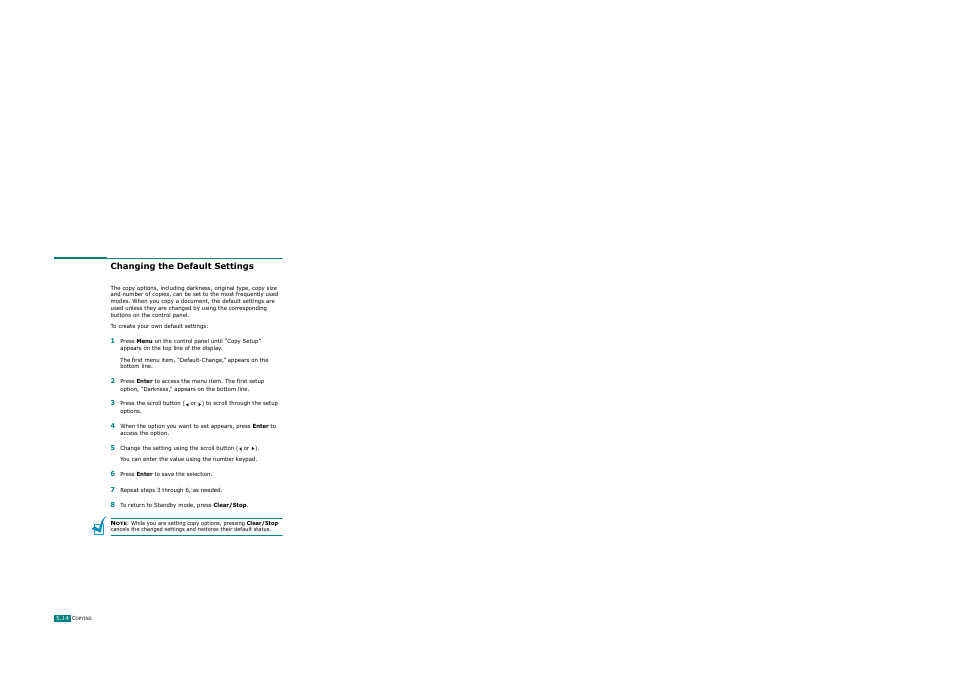 Changing the default settings | Ricoh AC122 User Manual | Page 127 / 278