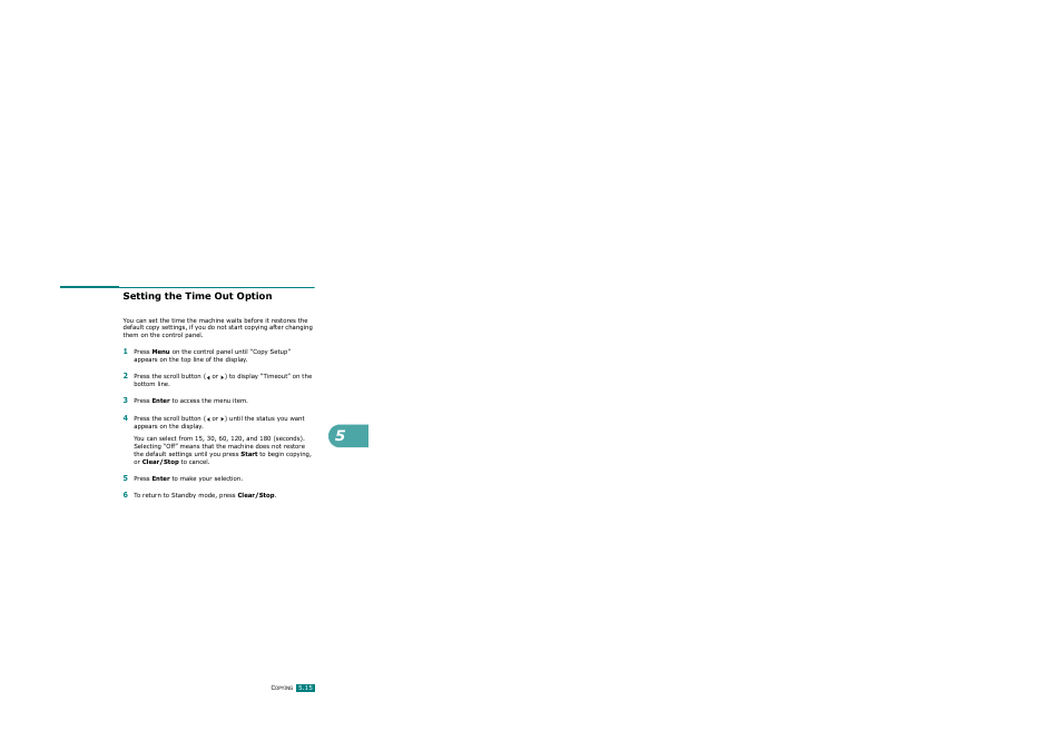 Setting the time out option | Ricoh AC122 User Manual | Page 128 / 278