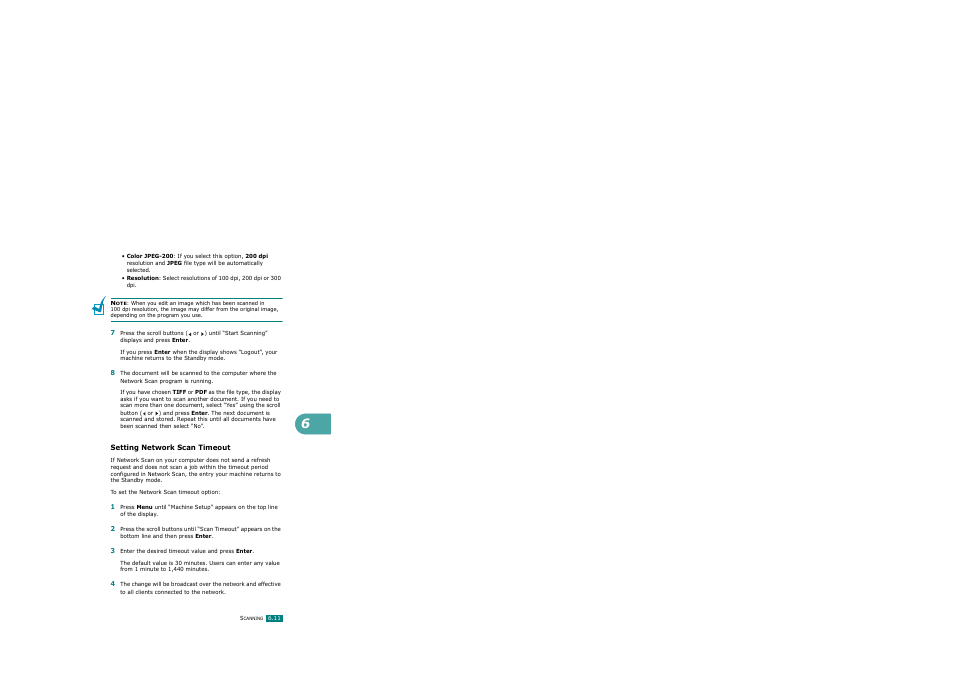 Setting network scan timeout | Ricoh AC122 User Manual | Page 140 / 278