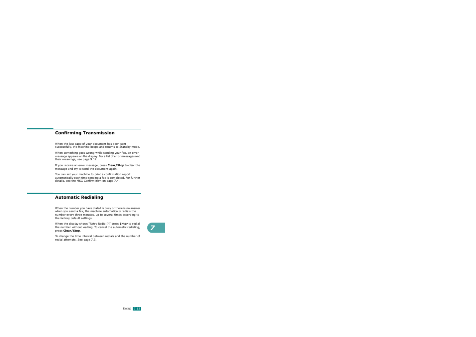 Confirming transmission, Automatic redialing, Confirming transmission automatic redialing | Ricoh AC122 User Manual | Page 160 / 278