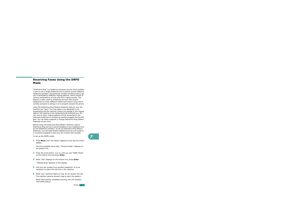 Receiving faxes using the drpd mode | Ricoh AC122 User Manual | Page 164 / 278