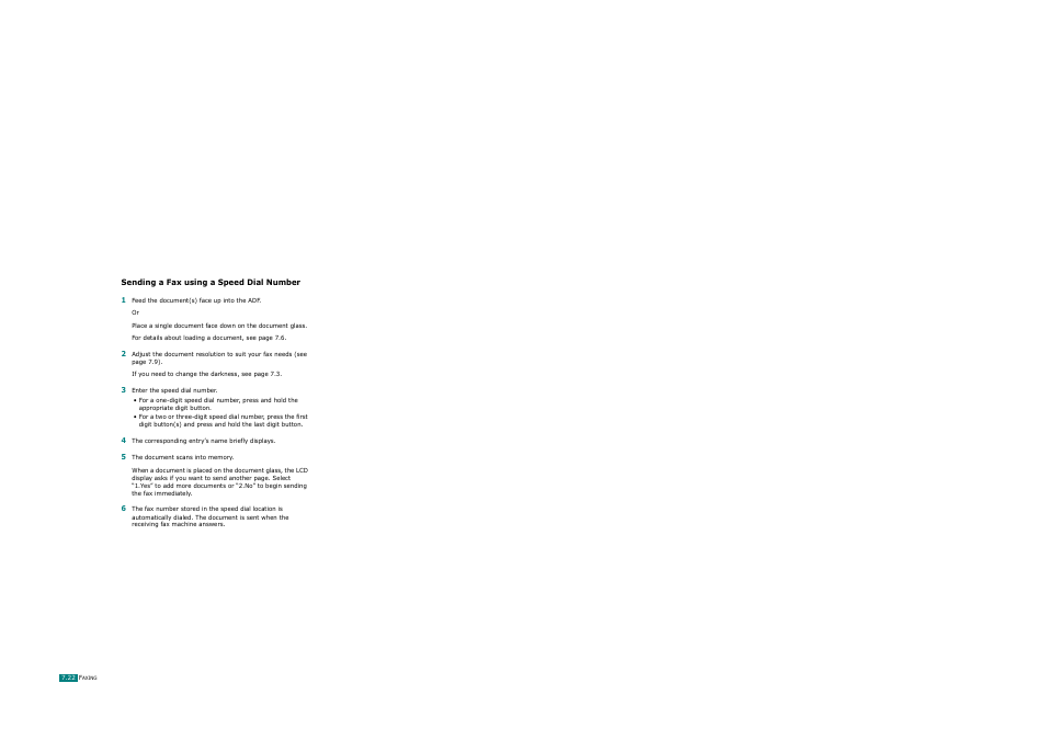Sending a fax using a speed dial number | Ricoh AC122 User Manual | Page 169 / 278