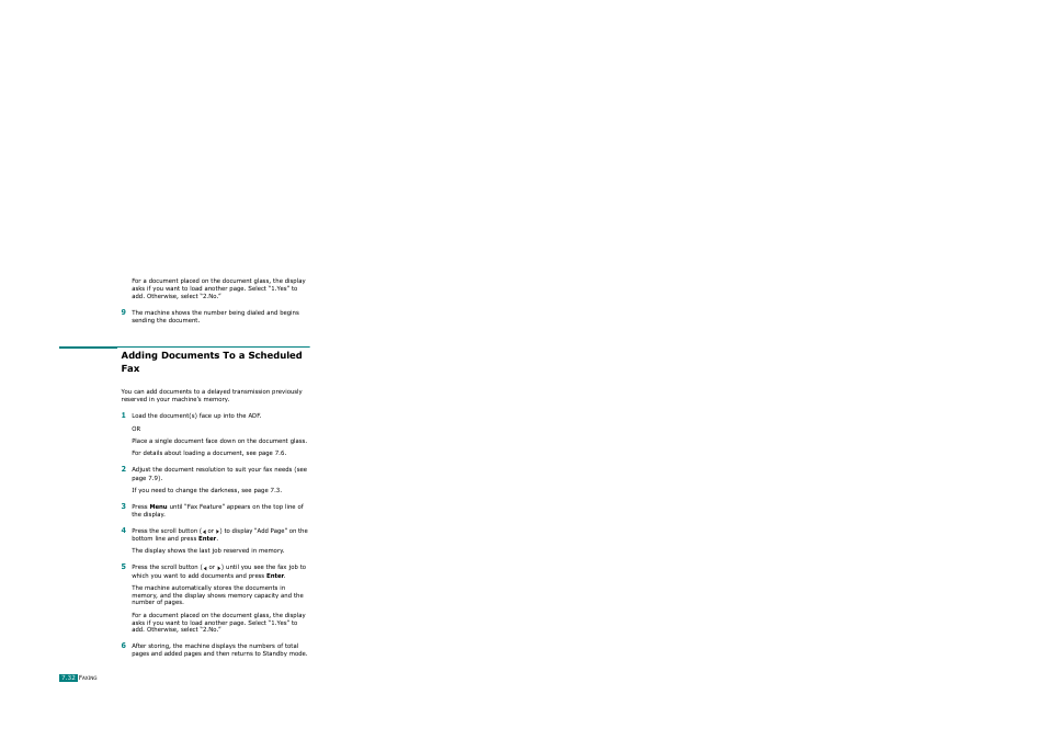 Adding documents to a scheduled fax | Ricoh AC122 User Manual | Page 179 / 278