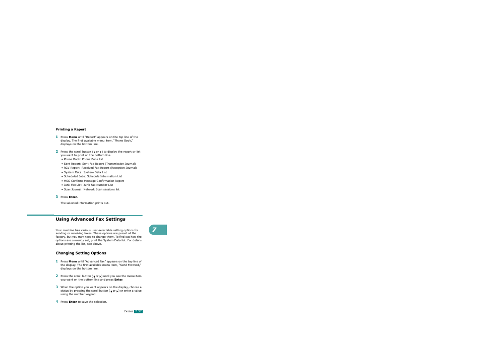 Using advanced fax settings, Changing setting options | Ricoh AC122 User Manual | Page 184 / 278