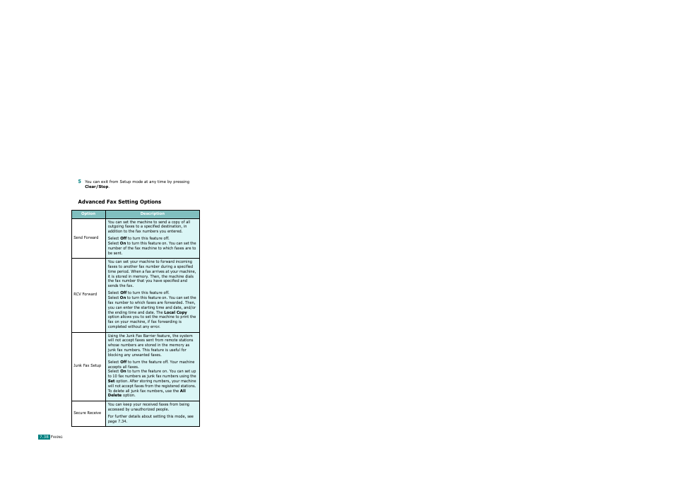 Advanced fax setting options | Ricoh AC122 User Manual | Page 185 / 278
