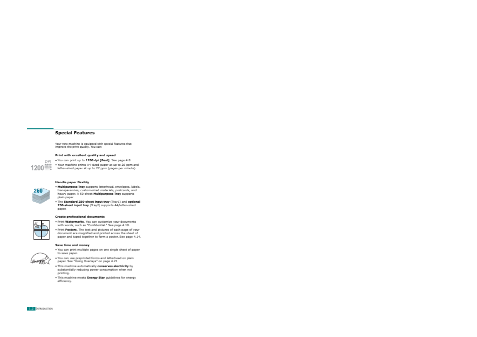 Special features | Ricoh AC122 User Manual | Page 19 / 278