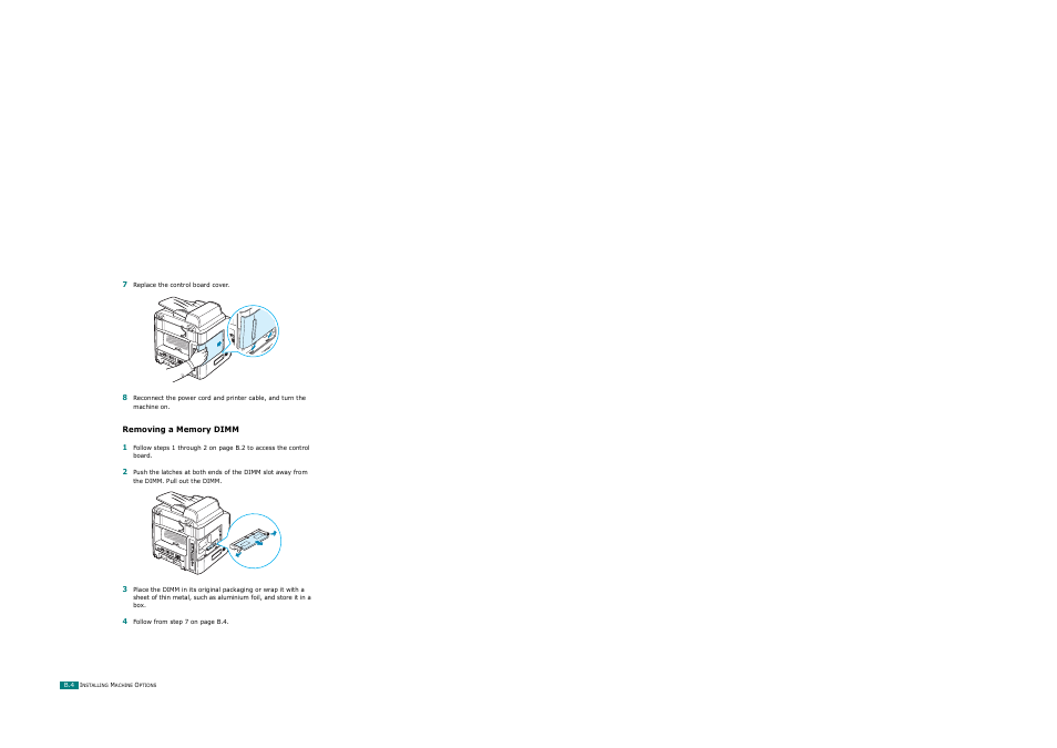 Removing a memory dimm | Ricoh AC122 User Manual | Page 257 / 278
