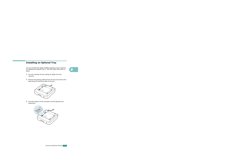 Installing an optional tray | Ricoh AC122 User Manual | Page 258 / 278