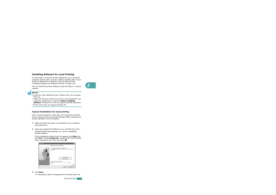 Installing software for local printing | Ricoh AC122 User Manual | Page 54 / 278