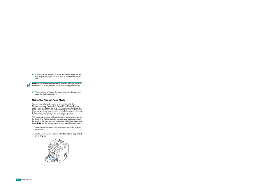 Using the manual feed mode | Ricoh AC122 User Manual | Page 85 / 278