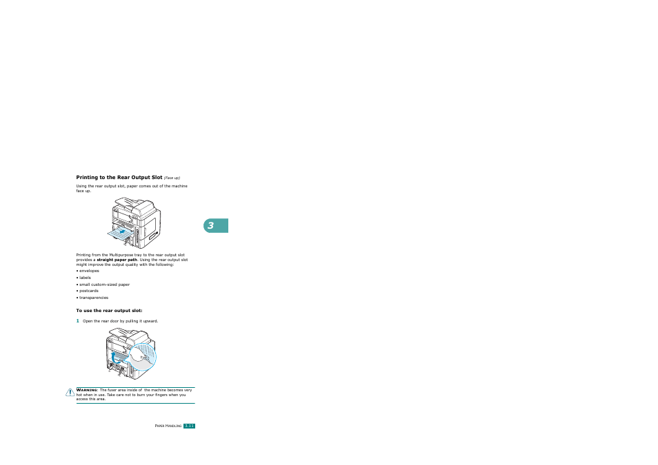 Printing to the rear output slot (face up) | Ricoh AC122 User Manual | Page 88 / 278