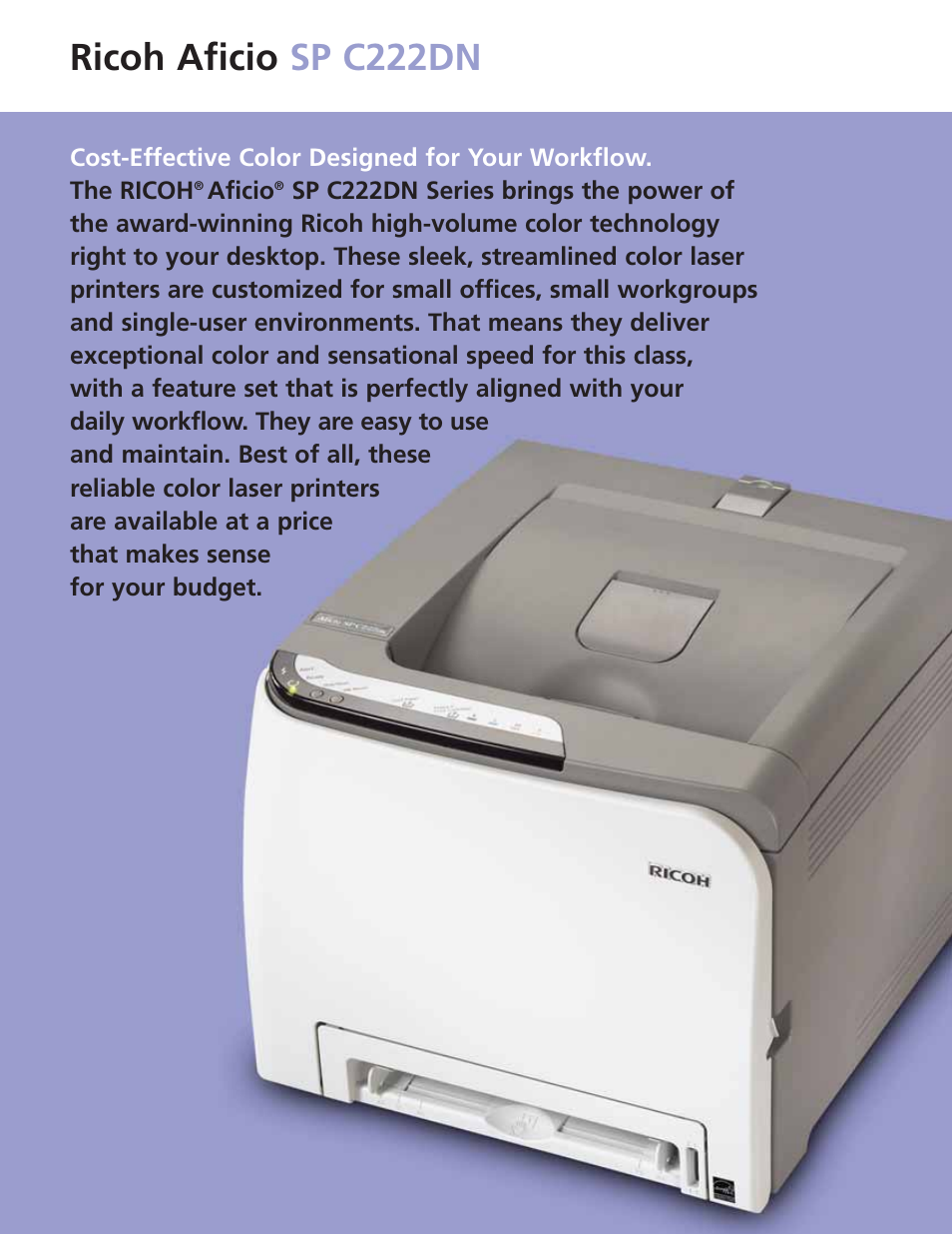 Ricoh aficio sp c222dn | Ricoh Aficio SP C220N User Manual | Page 2 / 4